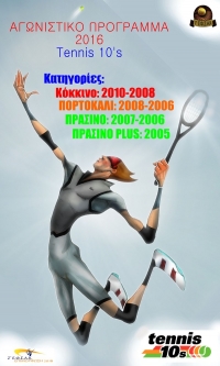 Πρόγραμμα - Σχεδιασμός tennis 10s 2016